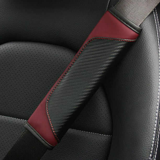 MONCAR Car Seat Belt Covers for Chevrolet 2 Pcs Black Carbon Fiber Car Seatbelt Shoulder Strap Pads Safety Belt Covers Protective Sleeves with Printed Chevrolet Car Logo 